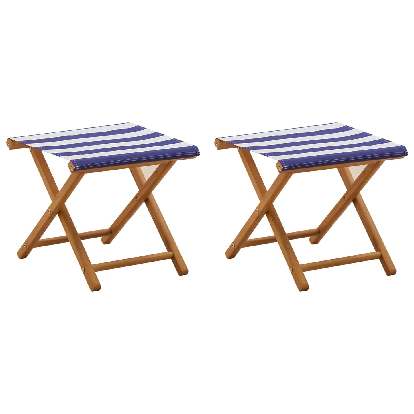 Ligstoel 2 pcs massief eucalyptushout Blauw en Wit