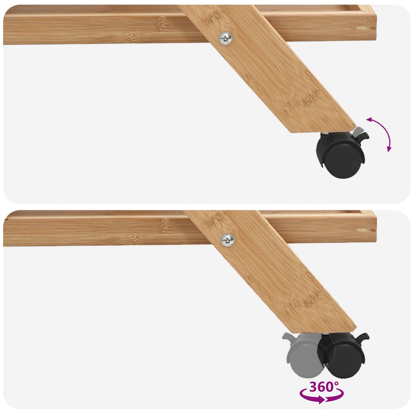 Keukentrolley met Wielen Licht Bruin 65 x 40,5 x 76,5 cm Bamboe is nu te koop bij PeponiXL, paradijselijk wonen!