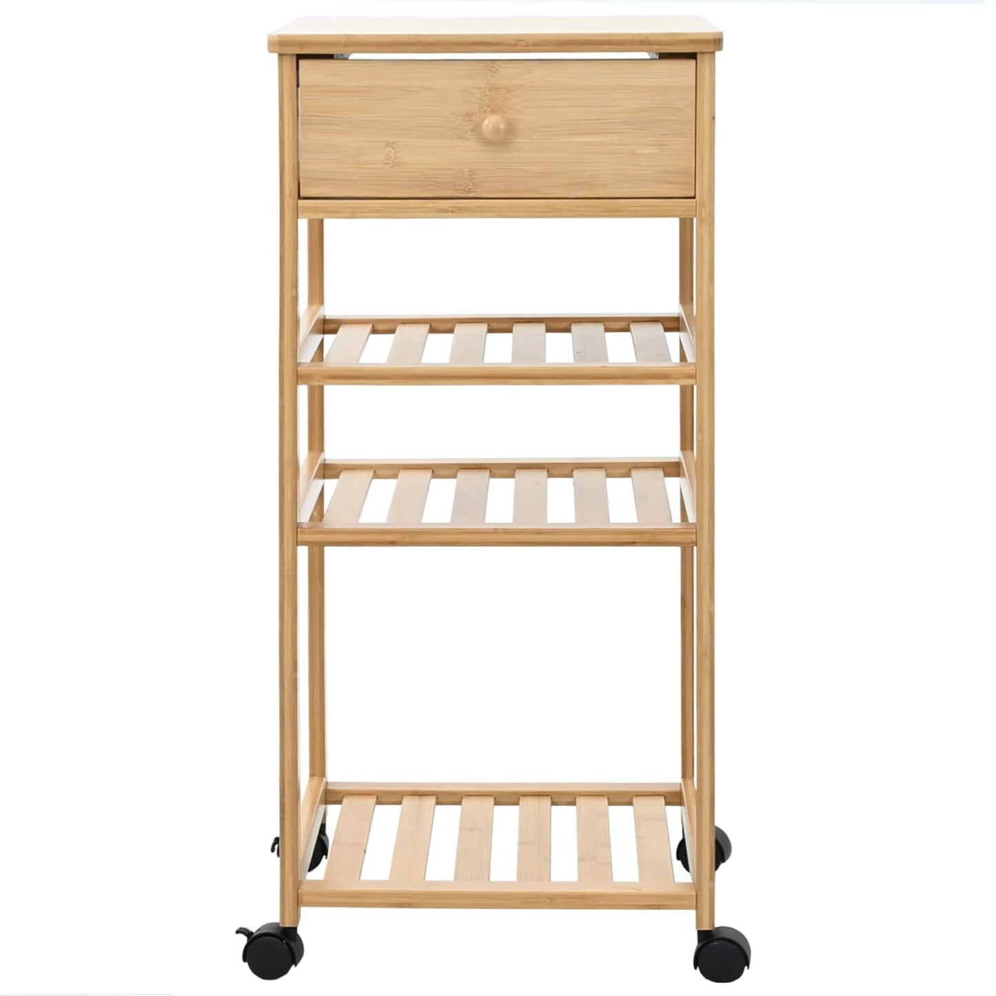 Keukentrolley met Wielen Naturel 37 x 36 x 80 cm Bamboe is nu te koop bij PeponiXL, paradijselijk wonen!