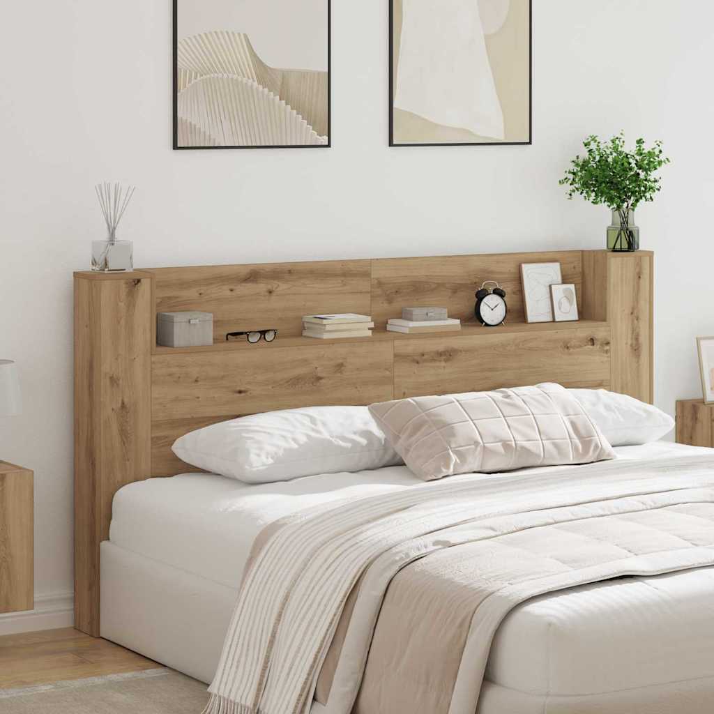 Opslag hoofdeinde met LED Artisanaal eiken Bewerkt hout is nu te koop bij PeponiXL, paradijselijk wonen!