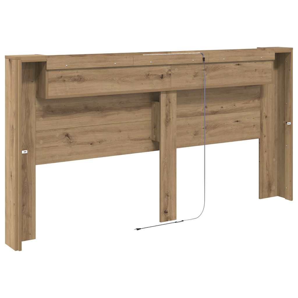 Opslag hoofdeinde met LED Artisanaal eiken Bewerkt hout is nu te koop bij PeponiXL, paradijselijk wonen!