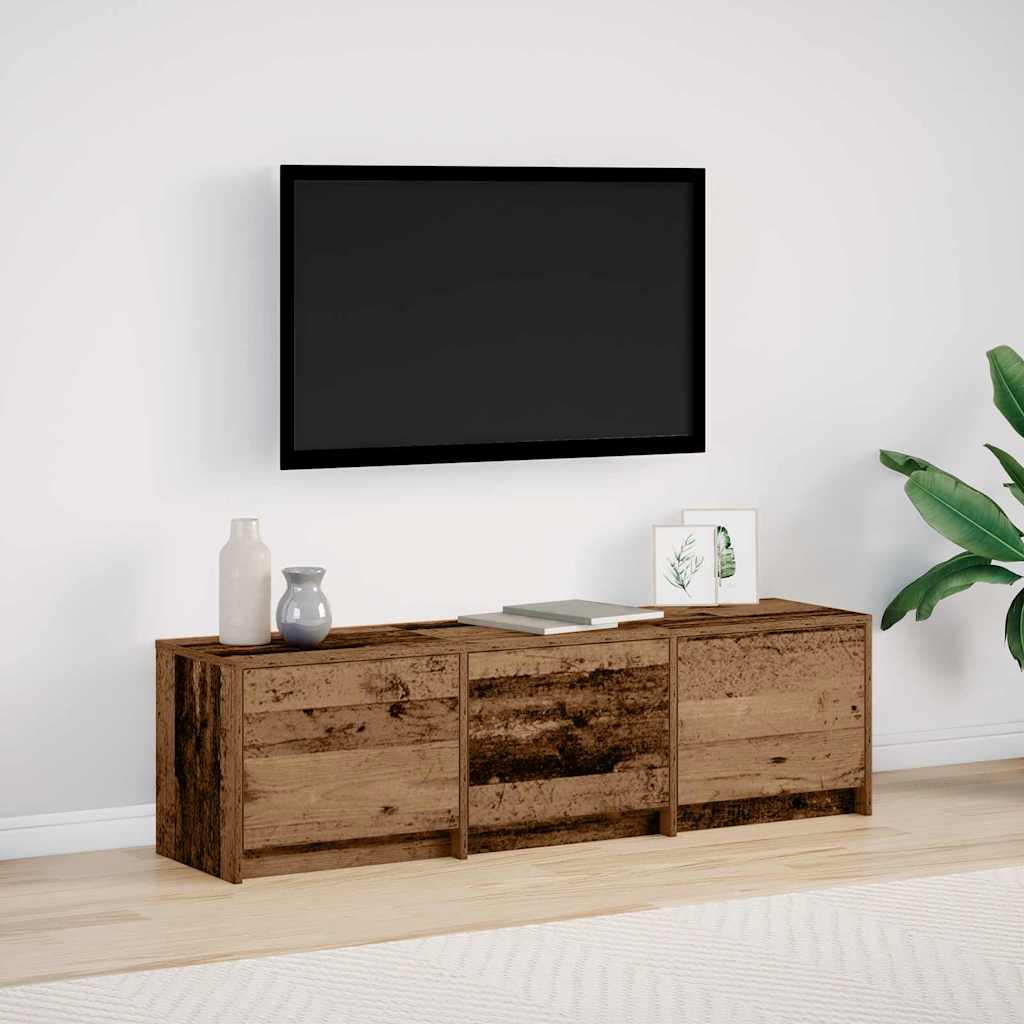TV-kast met LED Oudhout 140 x 34 x 40 cm Geconstrueerd hout is nu te koop bij PeponiXL, paradijselijk wonen!