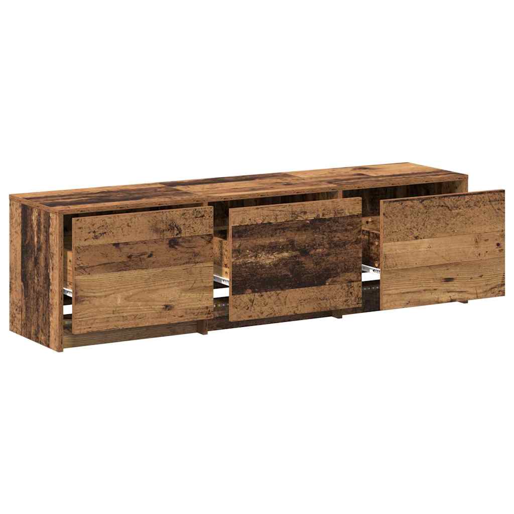 TV-kast met LED Oudhout 140 x 34 x 40 cm Geconstrueerd hout is nu te koop bij PeponiXL, paradijselijk wonen!