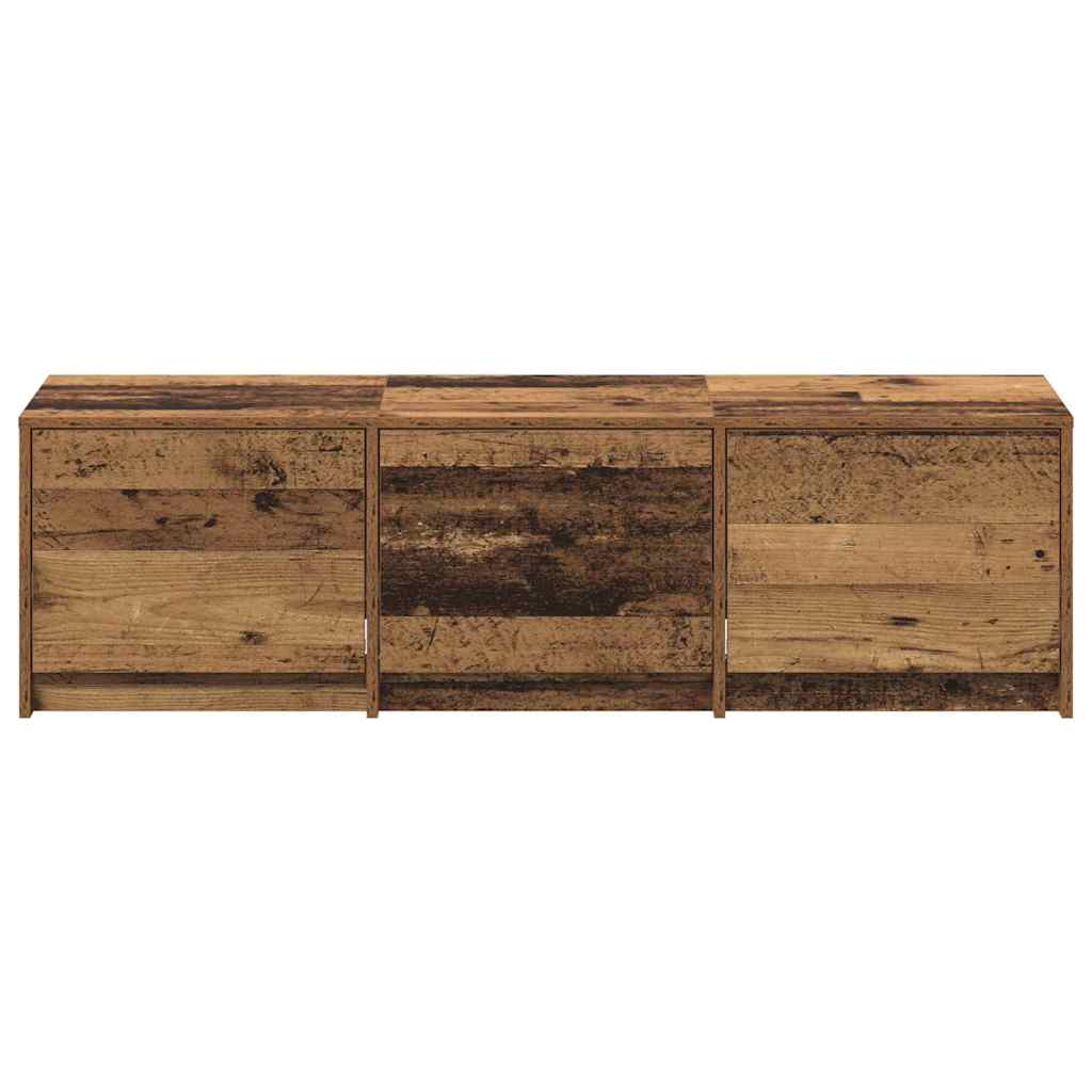 TV-kast met LED Oudhout 140 x 34 x 40 cm Geconstrueerd hout is nu te koop bij PeponiXL, paradijselijk wonen!