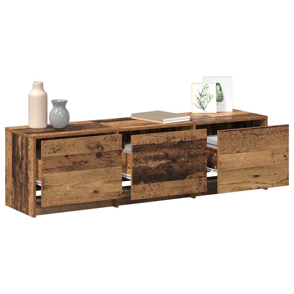 TV-kast met LED Oudhout 140 x 34 x 40 cm Geconstrueerd hout is nu te koop bij PeponiXL, paradijselijk wonen!