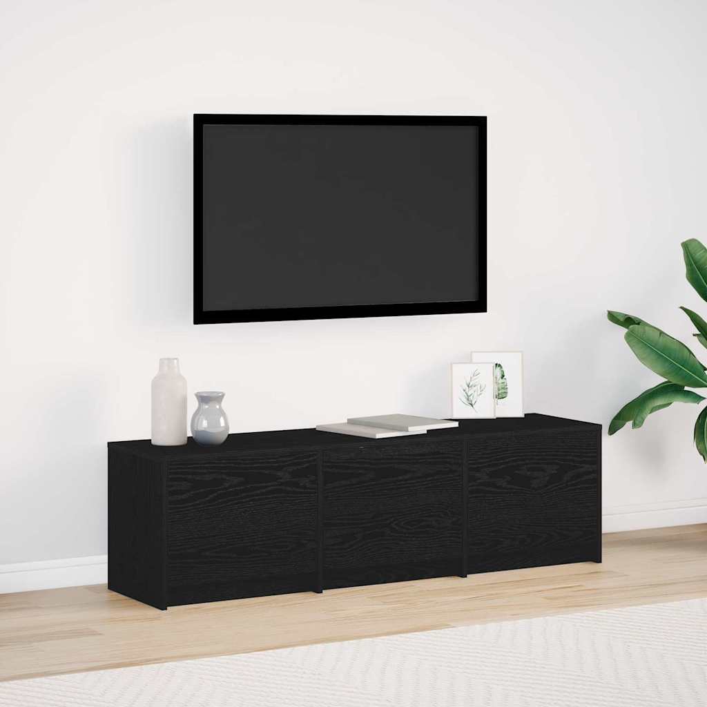 TV-kast met LED Zwarte Eik 140 x 34 x 40 cm Geconstrueerd hout is nu te koop bij PeponiXL, paradijselijk wonen!