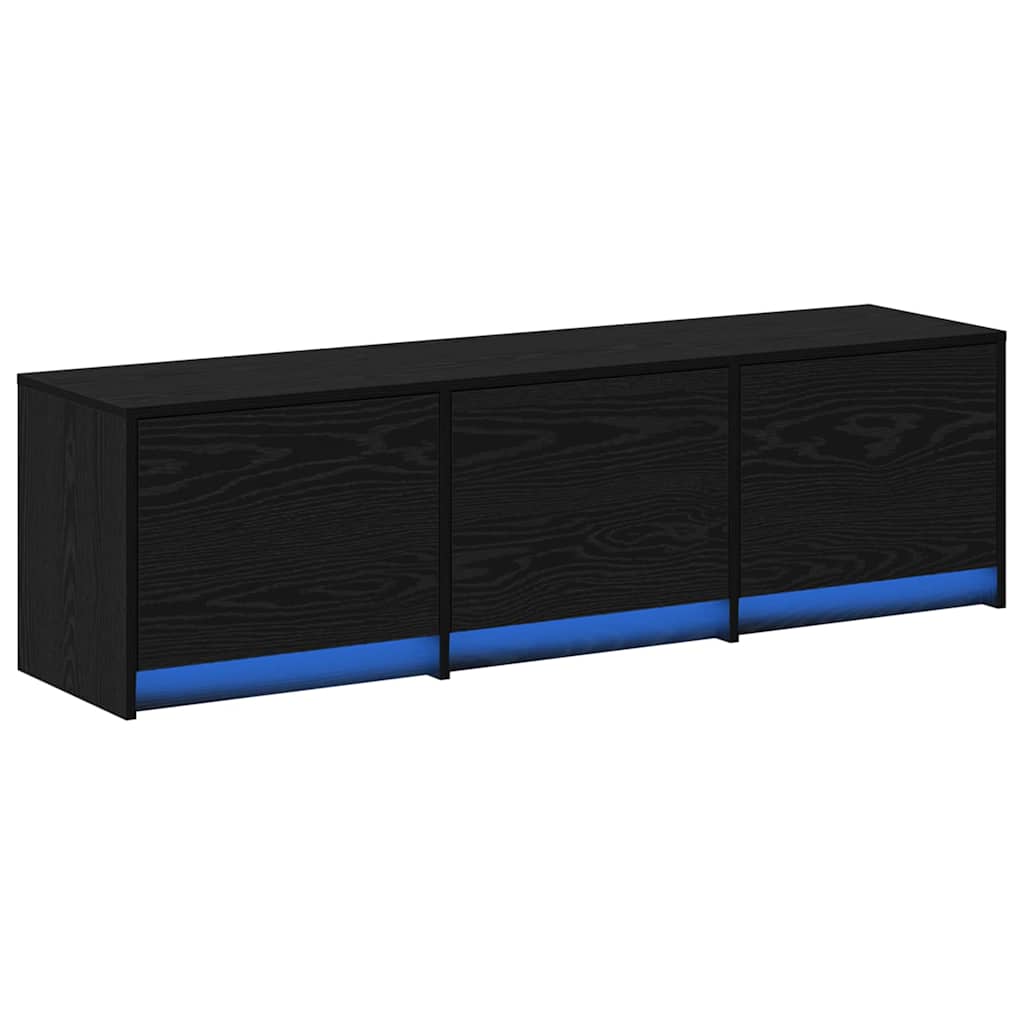 TV-kast met LED Zwarte Eik 140 x 34 x 40 cm Geconstrueerd hout is nu te koop bij PeponiXL, paradijselijk wonen!