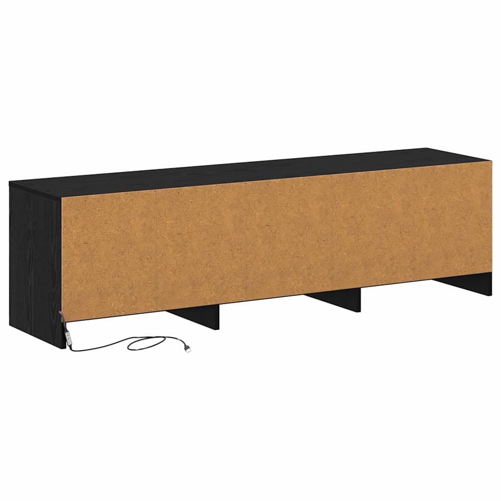 TV-kast met LED Zwarte Eik 140 x 34 x 40 cm Geconstrueerd hout is nu te koop bij PeponiXL, paradijselijk wonen!