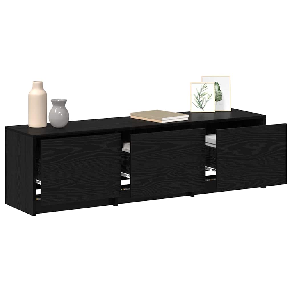 TV-kast met LED Zwarte Eik 140 x 34 x 40 cm Geconstrueerd hout is nu te koop bij PeponiXL, paradijselijk wonen!