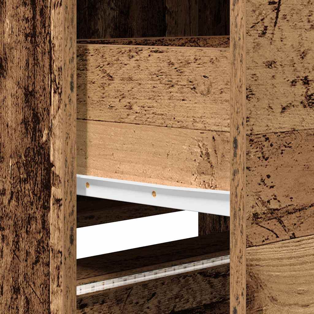 TV-kast met LED Oudhout 165 x 34 x 40 cm Geconstrueerd hout is nu te koop bij PeponiXL, paradijselijk wonen!