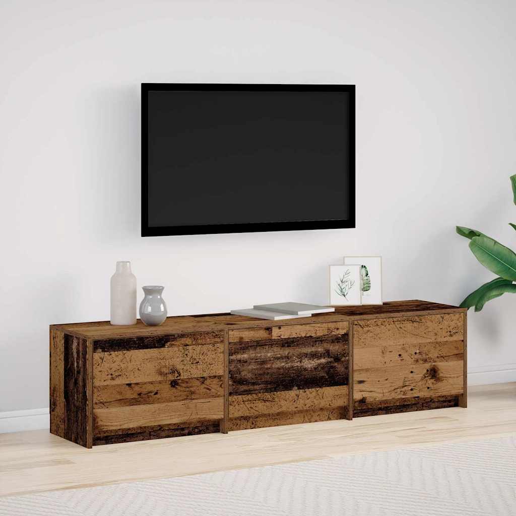 TV-kast met LED Oudhout 165 x 34 x 40 cm Geconstrueerd hout is nu te koop bij PeponiXL, paradijselijk wonen!
