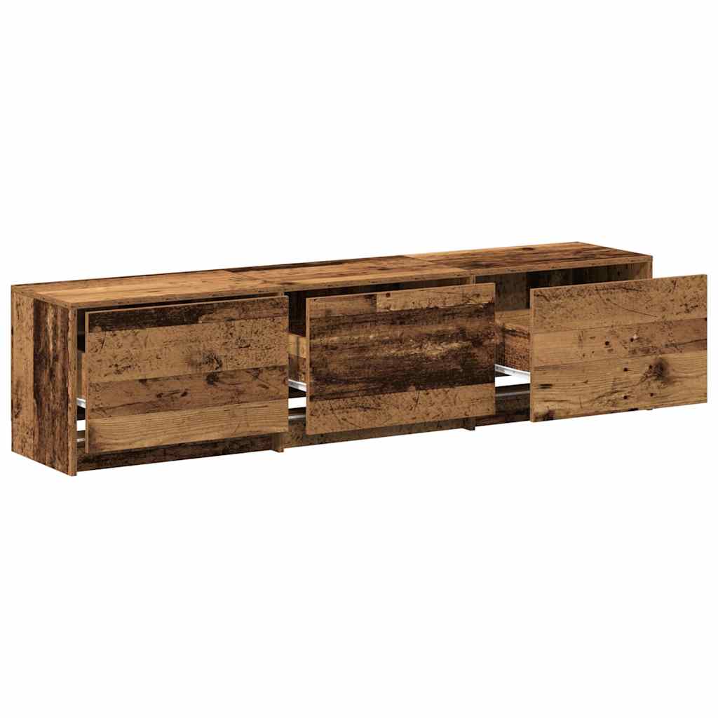 TV-kast met LED Oudhout 165 x 34 x 40 cm Geconstrueerd hout is nu te koop bij PeponiXL, paradijselijk wonen!