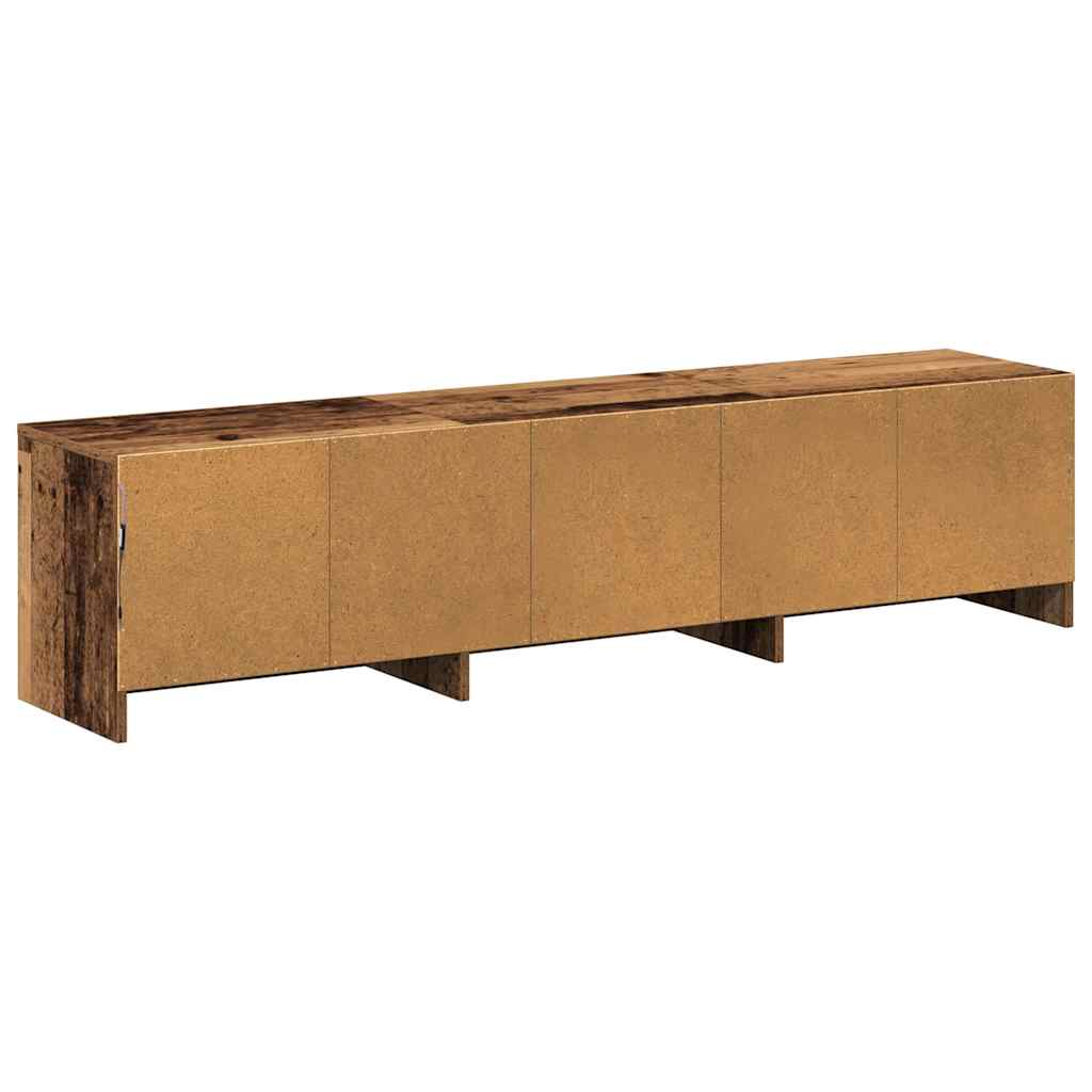 TV-kast met LED Oudhout 165 x 34 x 40 cm Geconstrueerd hout is nu te koop bij PeponiXL, paradijselijk wonen!