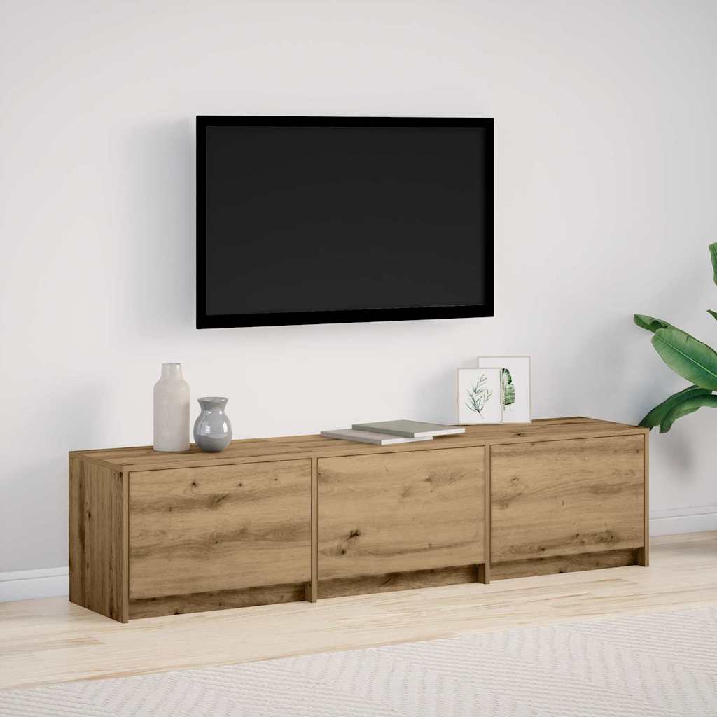 TV-kast met LED met lade Ambachtelijk eiken 165 x 34 x 40 cm is nu te koop bij PeponiXL, paradijselijk wonen!
