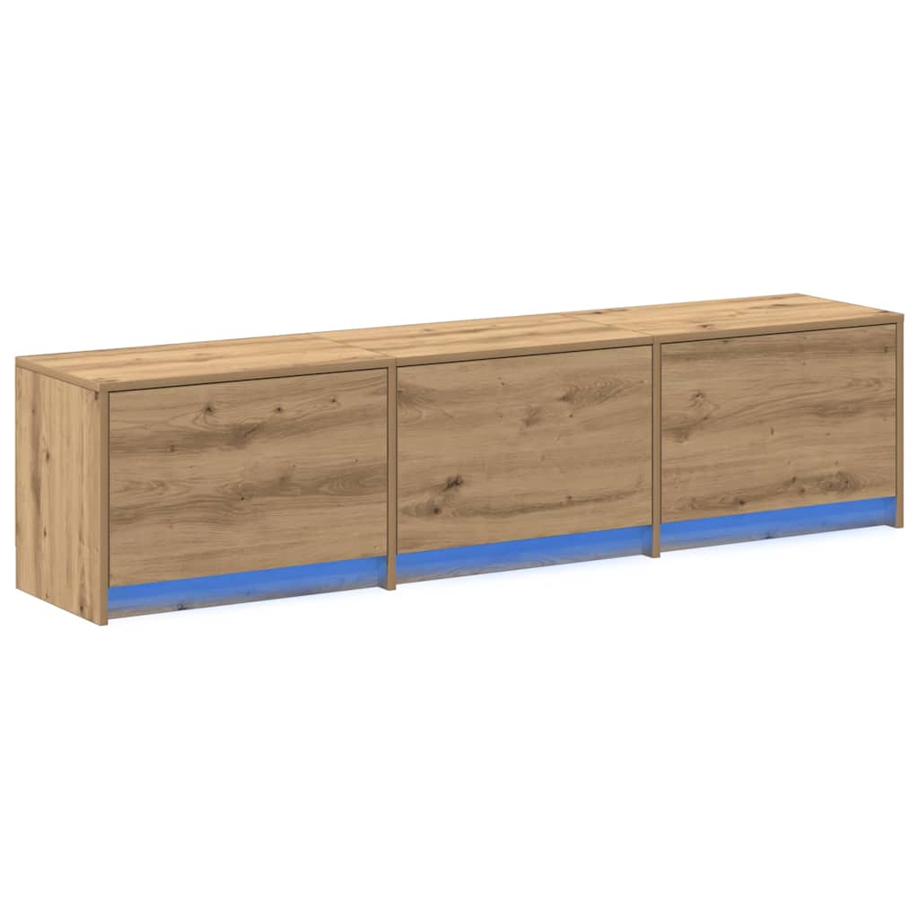 TV-kast met LED met lade Ambachtelijk eiken 165 x 34 x 40 cm is nu te koop bij PeponiXL, paradijselijk wonen!