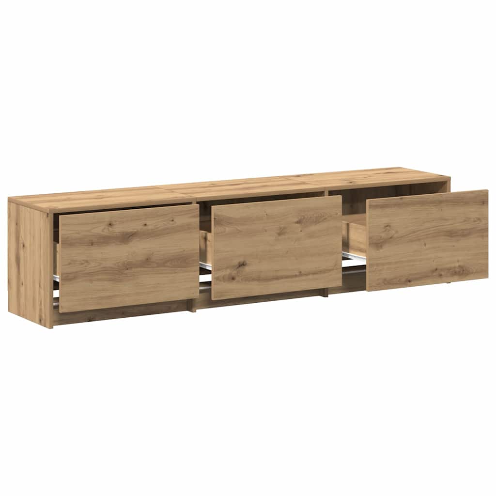 TV-kast met LED met lade Ambachtelijk eiken 165 x 34 x 40 cm is nu te koop bij PeponiXL, paradijselijk wonen!