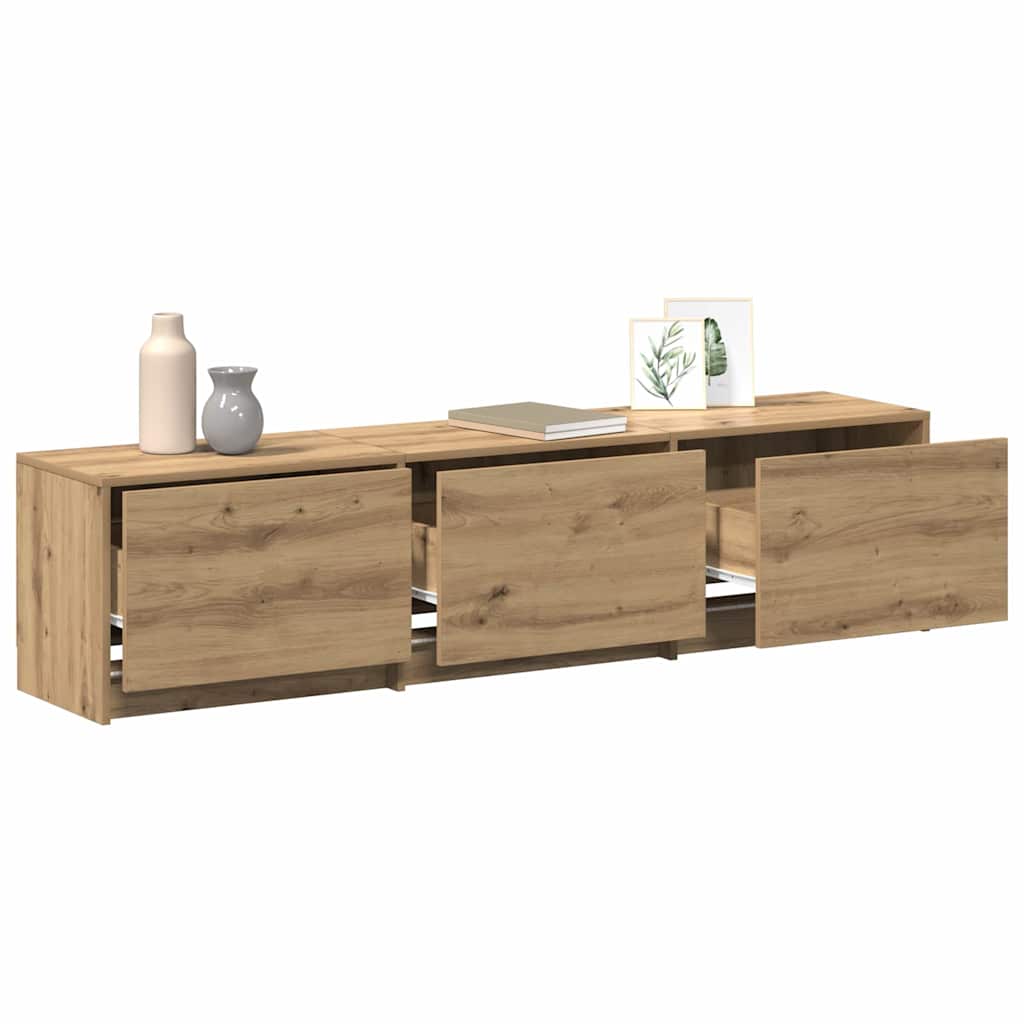 TV-kast met LED met lade Ambachtelijk eiken 165 x 34 x 40 cm is nu te koop bij PeponiXL, paradijselijk wonen!