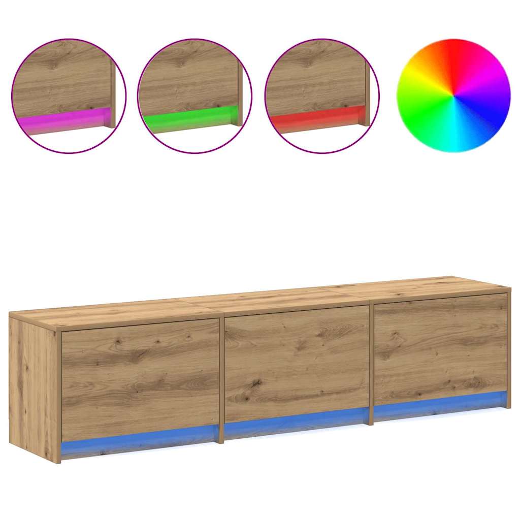 TV-kast met LED met lade Ambachtelijk eiken 165 x 34 x 40 cm is nu te koop bij PeponiXL, paradijselijk wonen!