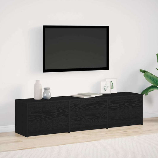 TV-kast met LED Zwarte Eik 165 x 34 x 40 cm Geconstrueerd hout is nu te koop bij PeponiXL, paradijselijk wonen!