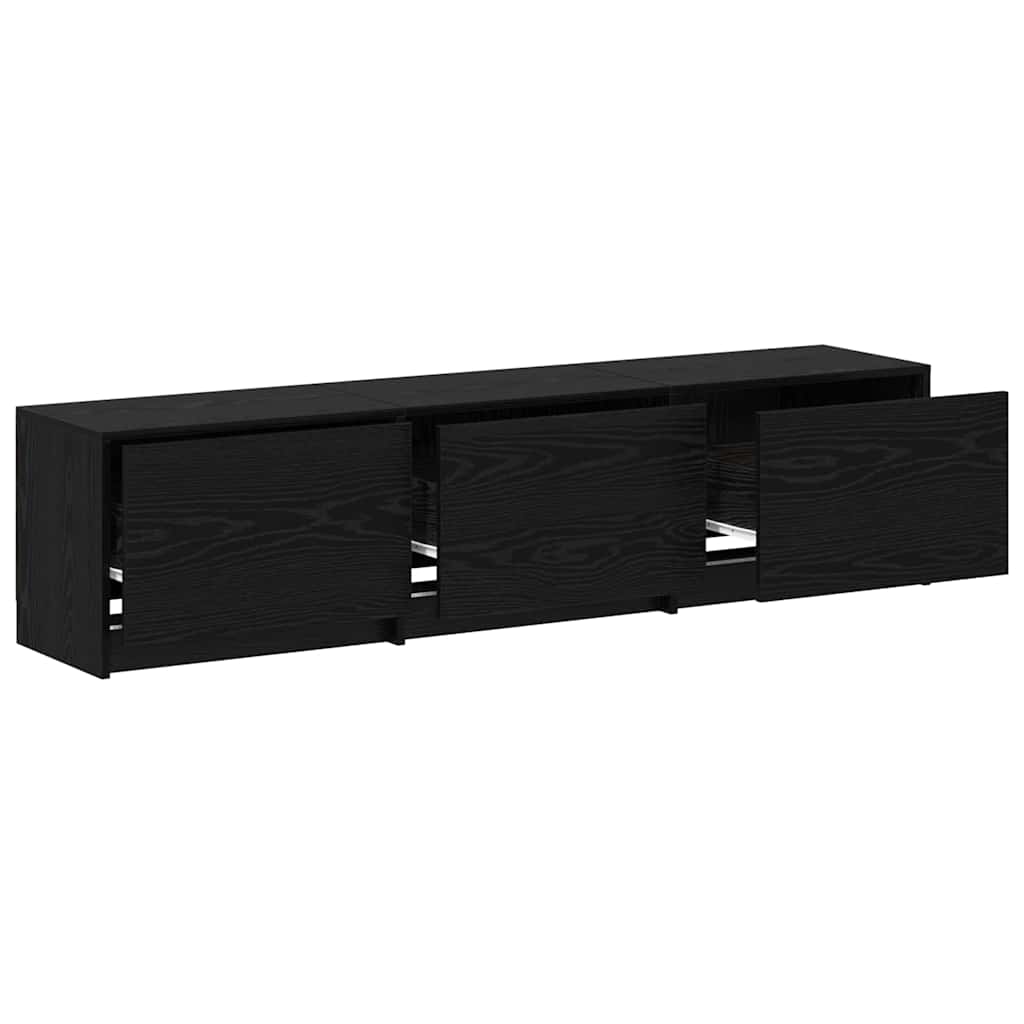 TV-kast met LED Zwarte Eik 165 x 34 x 40 cm Geconstrueerd hout is nu te koop bij PeponiXL, paradijselijk wonen!