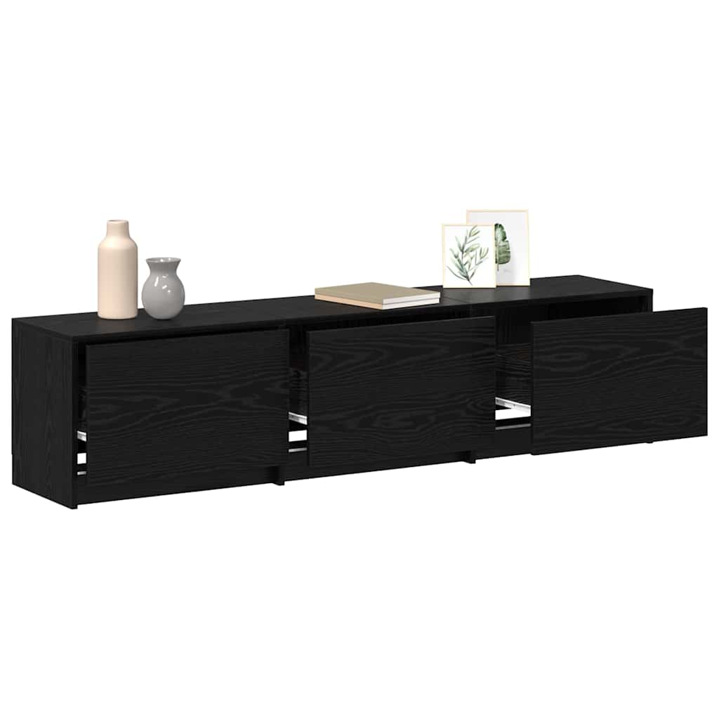TV-kast met LED Zwarte Eik 165 x 34 x 40 cm Geconstrueerd hout is nu te koop bij PeponiXL, paradijselijk wonen!