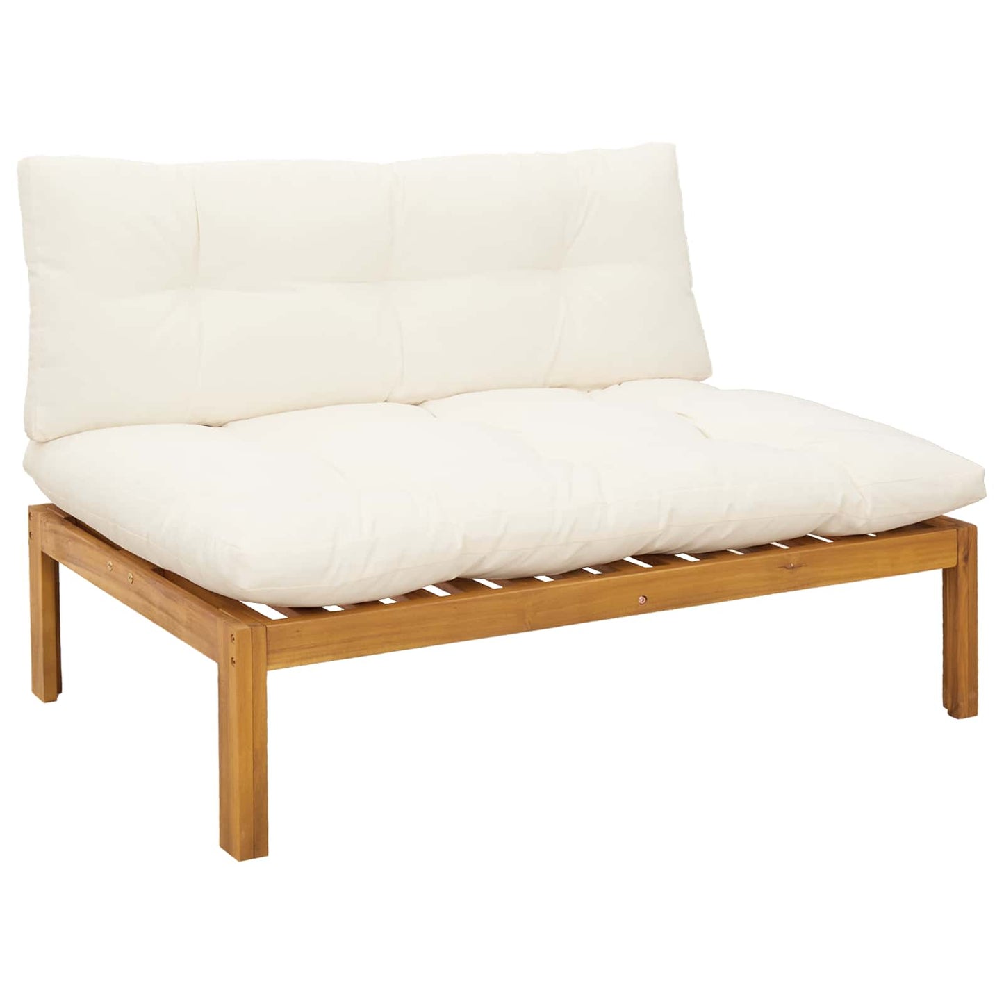 Midden Sofaset 2 Stuk Natuurlijk en Crème Wit Acaciahout is nu te koop bij PeponiXL, paradijselijk wonen!