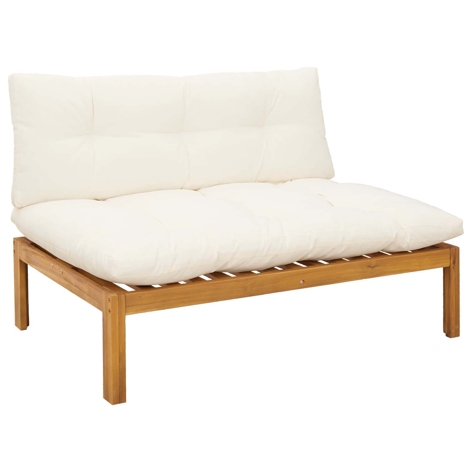 Midden Sofaset 2 Stuk Natuurlijk en Crème Wit Acaciahout is nu te koop bij PeponiXL, paradijselijk wonen!