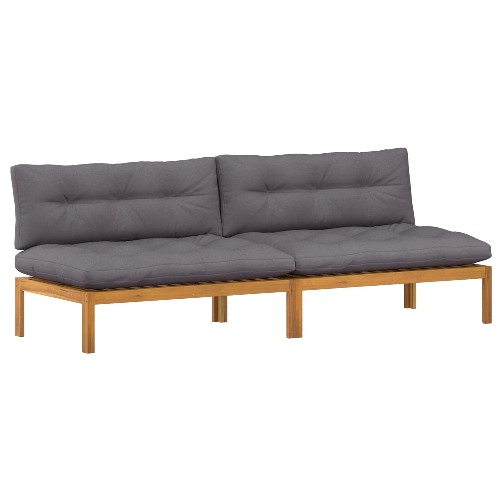 Midden Sofaset 2 Stuk Natuurlijk en Donkergrijs Acaciahout is nu te koop bij PeponiXL, paradijselijk wonen!