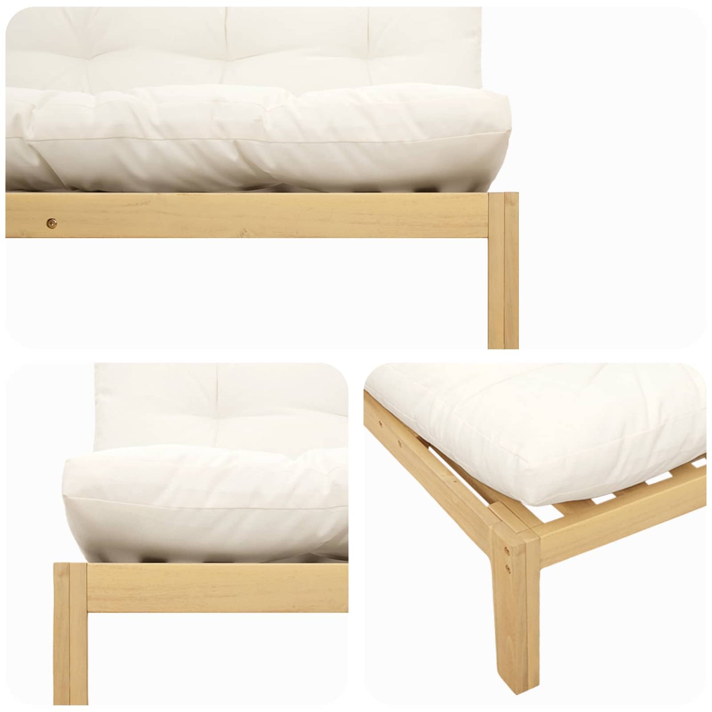 Midden Sofaset Licht Acacia en Crème Wit 240 x 80 x 82 cm is nu te koop bij PeponiXL, paradijselijk wonen!