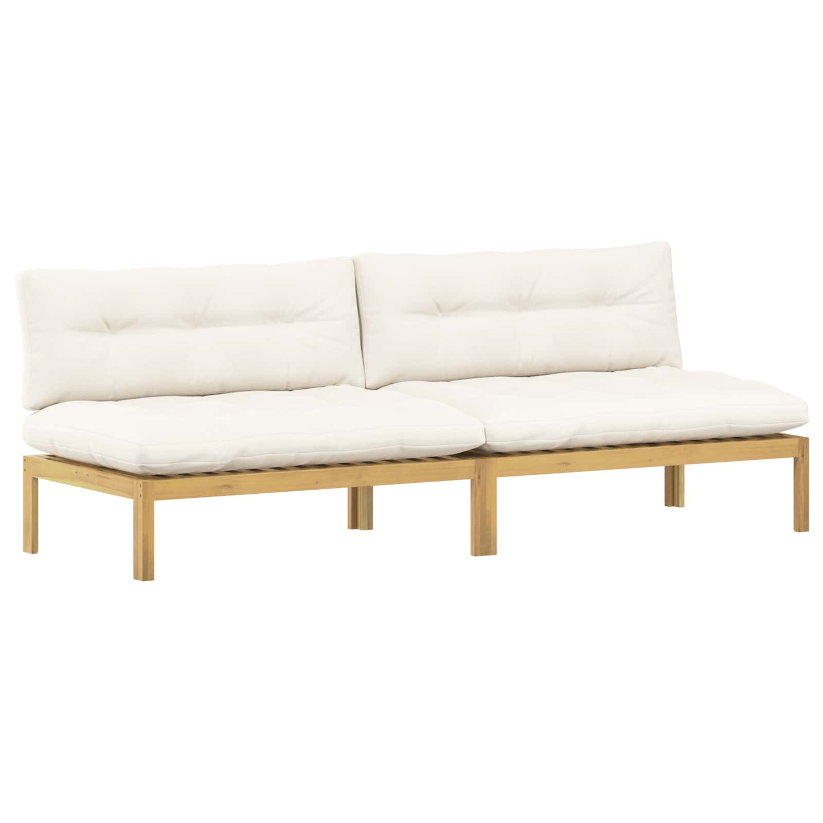 Midden Sofaset Licht Acacia en Crème Wit 240 x 80 x 82 cm is nu te koop bij PeponiXL, paradijselijk wonen!