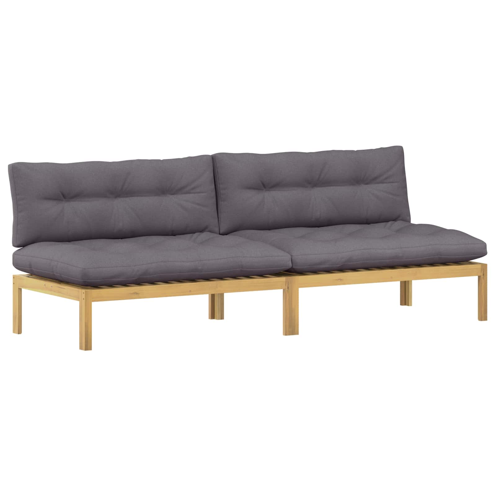 Midden Sofaset Licht Acacia en Donker Grijs 240 x 80 x 82 cm is nu te koop bij PeponiXL, paradijselijk wonen!