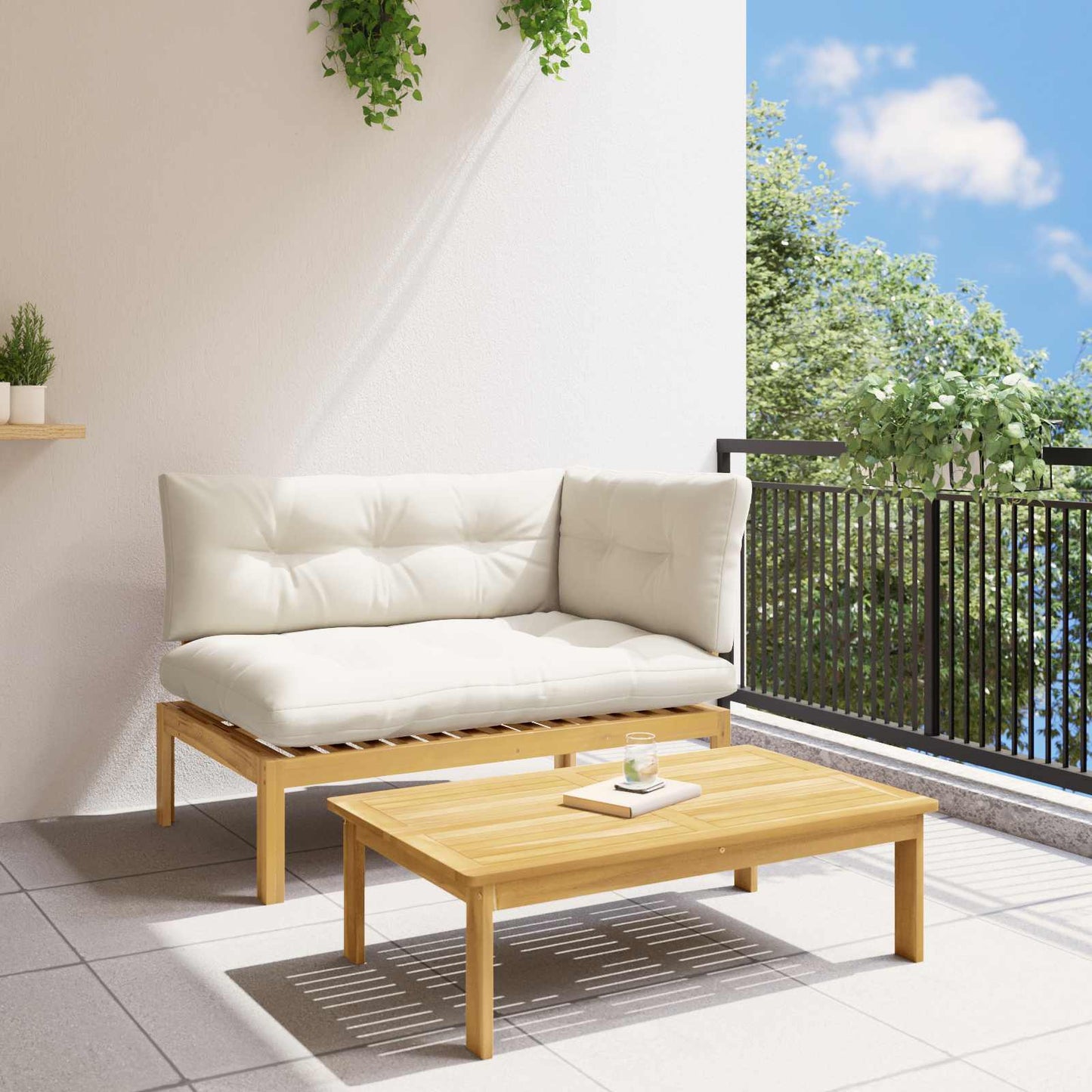 2 Stuk Acaciahout Licht Bruin is nu te koop bij PeponiXL, paradijselijk wonen!