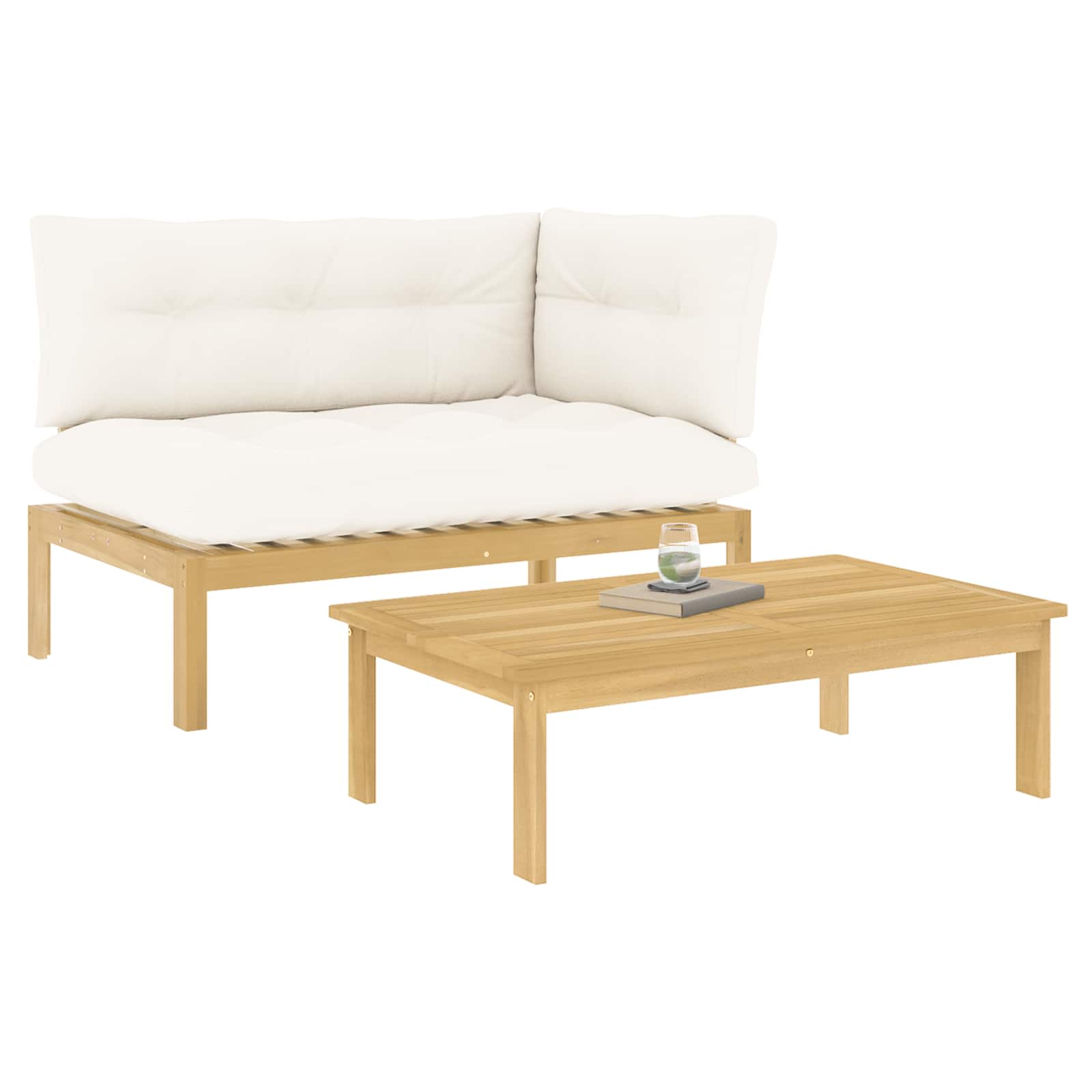 2 Stuk Acaciahout Licht Bruin is nu te koop bij PeponiXL, paradijselijk wonen!
