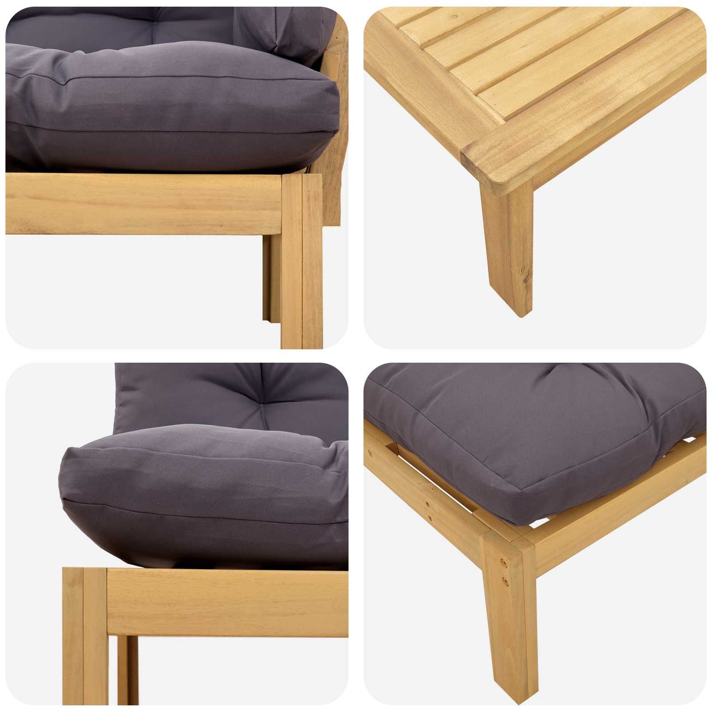2 Stuk Acaciahout Licht Bruin is nu te koop bij PeponiXL, paradijselijk wonen!