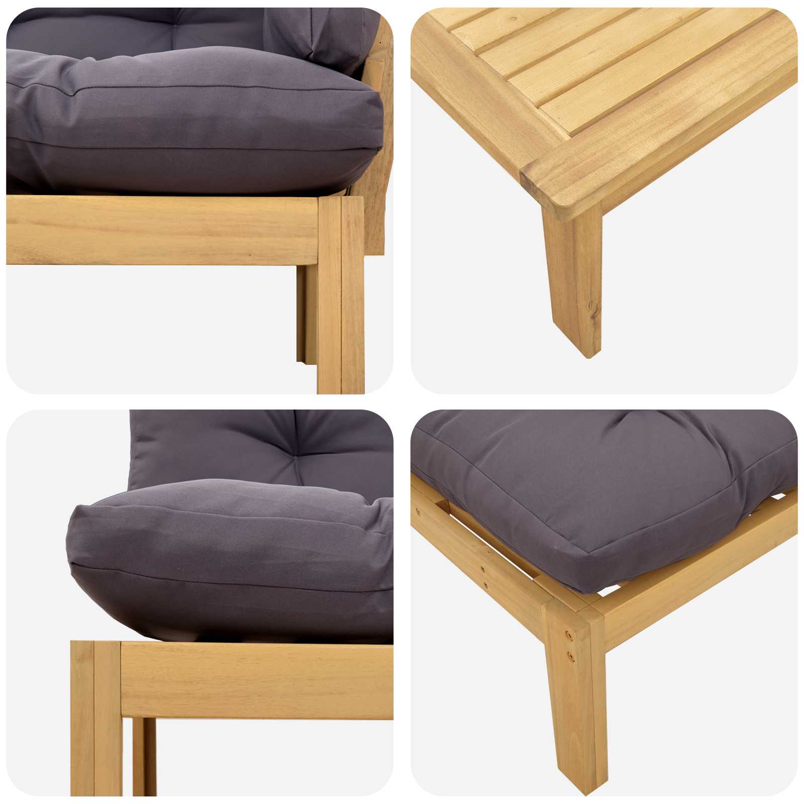 2 Stuk Acaciahout Licht Bruin is nu te koop bij PeponiXL, paradijselijk wonen!