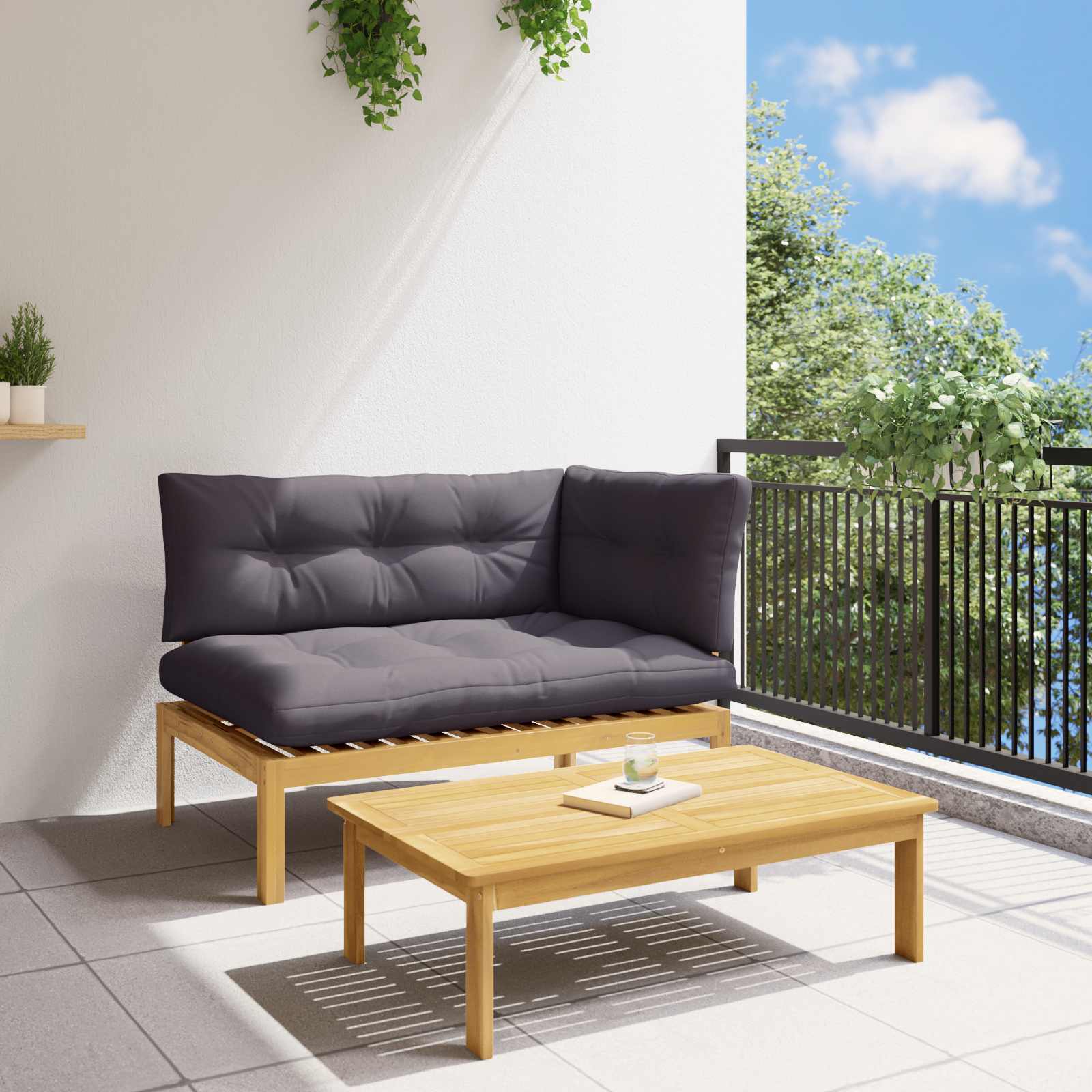 2 Stuk Acaciahout Licht Bruin is nu te koop bij PeponiXL, paradijselijk wonen!