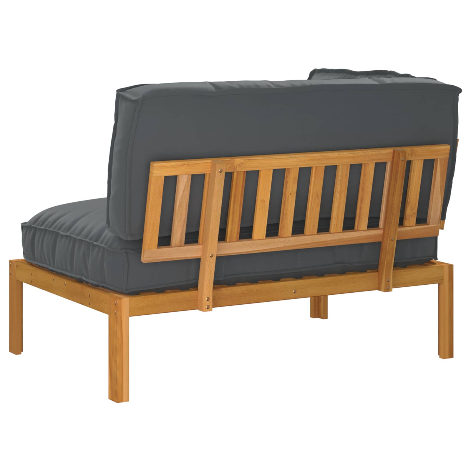 Bankstel Effen Antraciet 133 x 92 x 69 cm Massief Acaciahout is nu te koop bij PeponiXL, paradijselijk wonen!