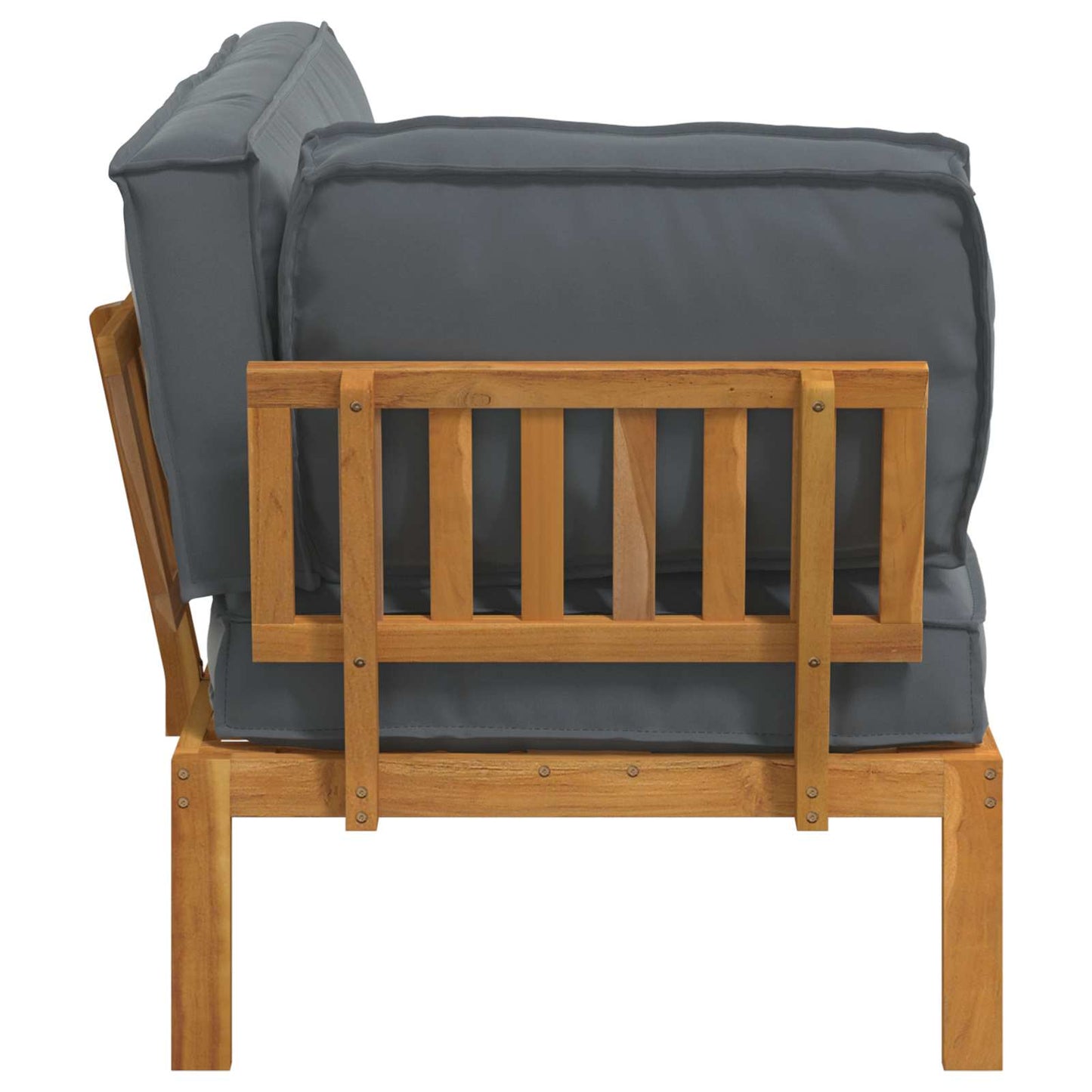 Bankstel Effen Antraciet 133 x 92 x 69 cm Massief Acaciahout is nu te koop bij PeponiXL, paradijselijk wonen!