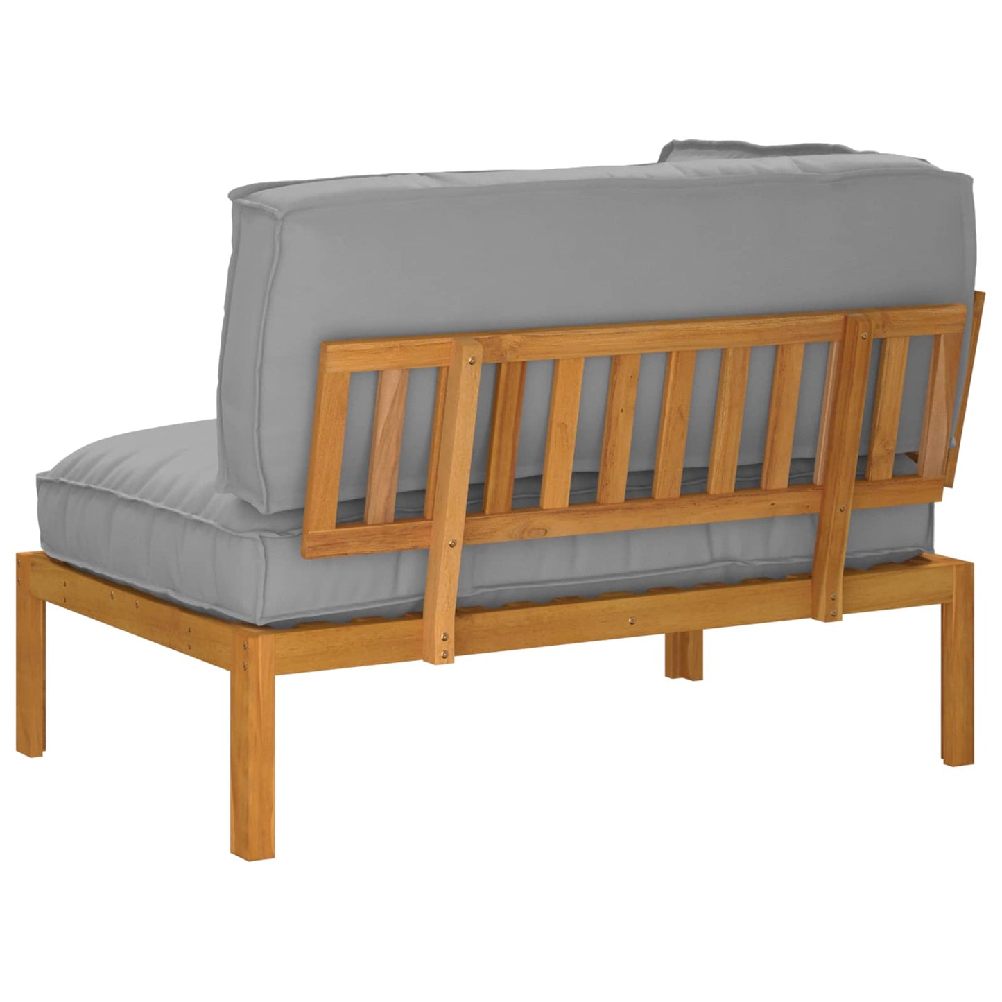 Bankstel met kussen Grijs 133 x 92 x 69 cm Massief Acaciahout is nu te koop bij PeponiXL, paradijselijk wonen!