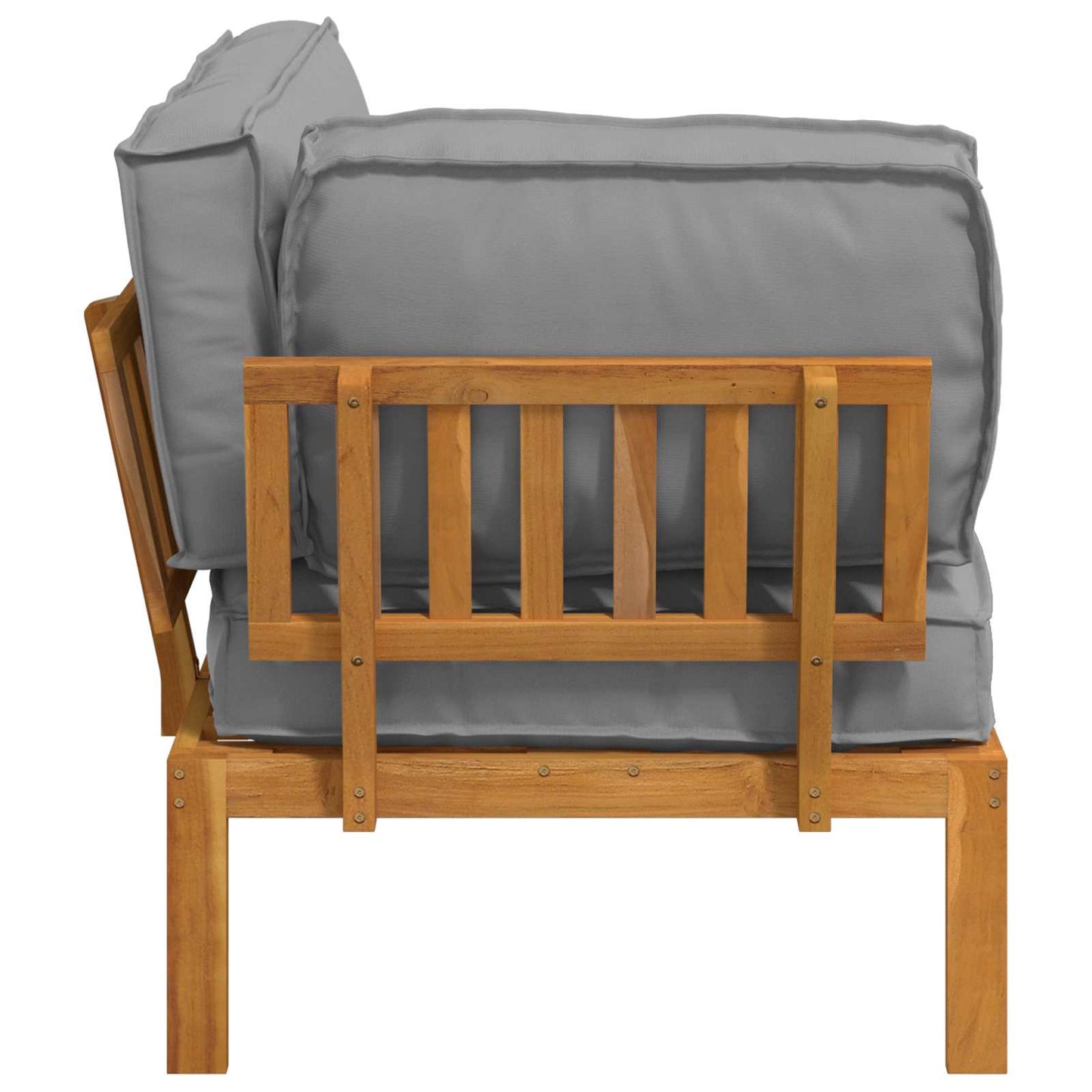 Bankstel met kussen Grijs 133 x 92 x 69 cm Massief Acaciahout is nu te koop bij PeponiXL, paradijselijk wonen!