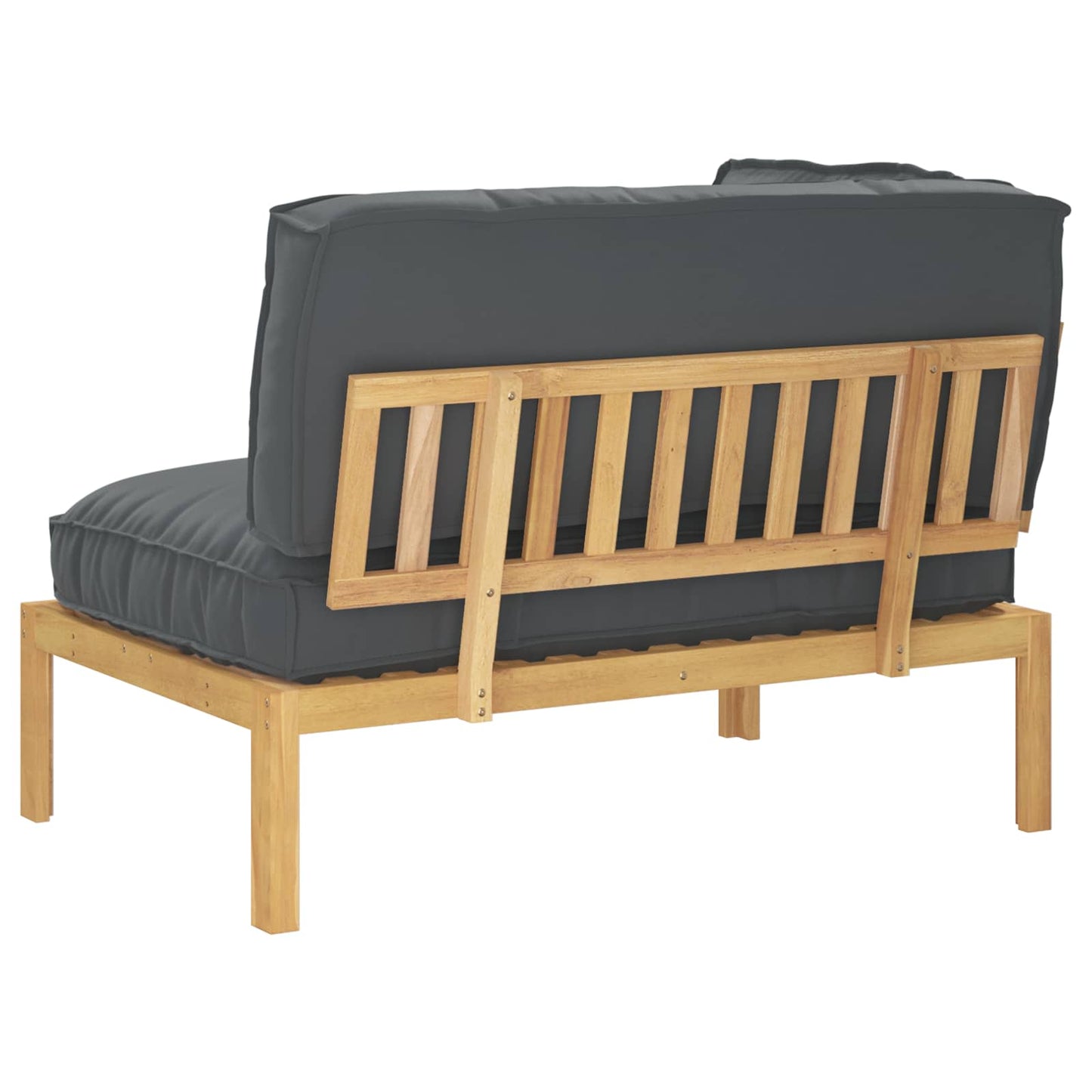 Bankstel Effen Antraciet 133 x 92 x 69 cm Massief Acaciahout is nu te koop bij PeponiXL, paradijselijk wonen!