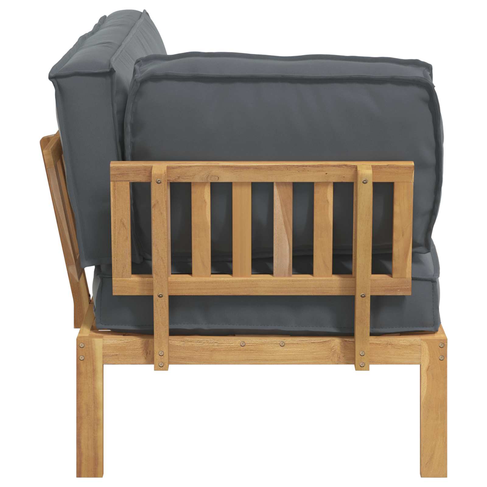Bankstel Effen Antraciet 133 x 92 x 69 cm Massief Acaciahout is nu te koop bij PeponiXL, paradijselijk wonen!