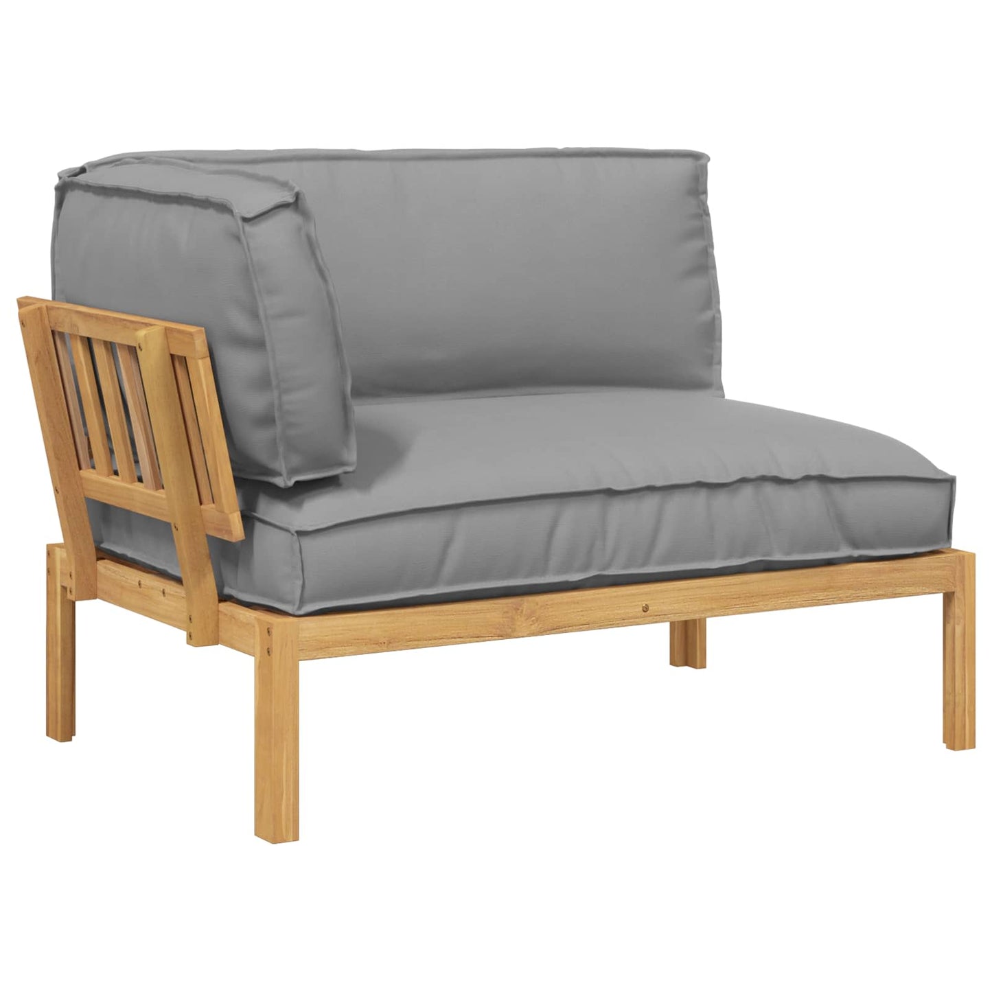 Bankstel met kussen Grijs 133 x 92 x 69 cm Massief Acaciahout is nu te koop bij PeponiXL, paradijselijk wonen!