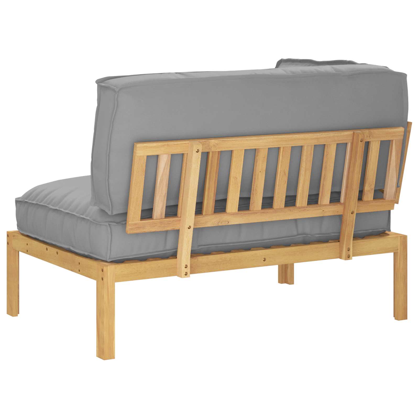 Bankstel met kussen Grijs 133 x 92 x 69 cm Massief Acaciahout is nu te koop bij PeponiXL, paradijselijk wonen!