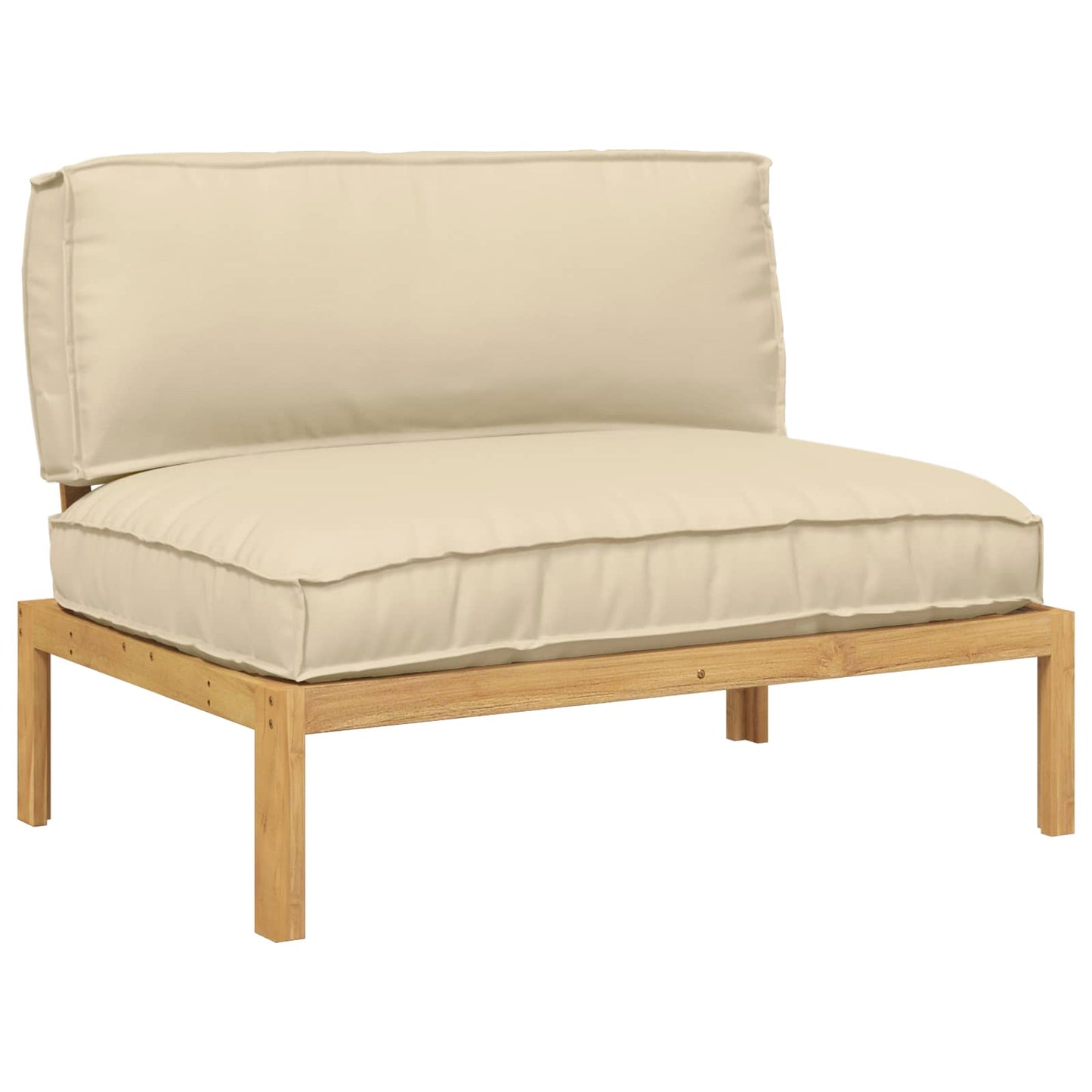 Bankstel met kussen Beige 120 x 92 x 69 cm Massief Acaciahout