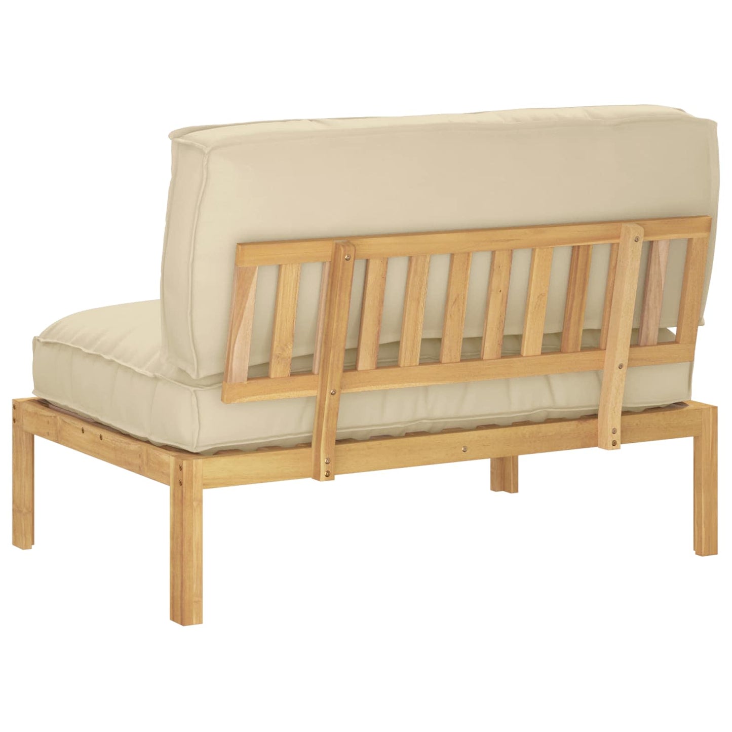 Bankstel met kussen Beige 120 x 92 x 69 cm Massief Acaciahout