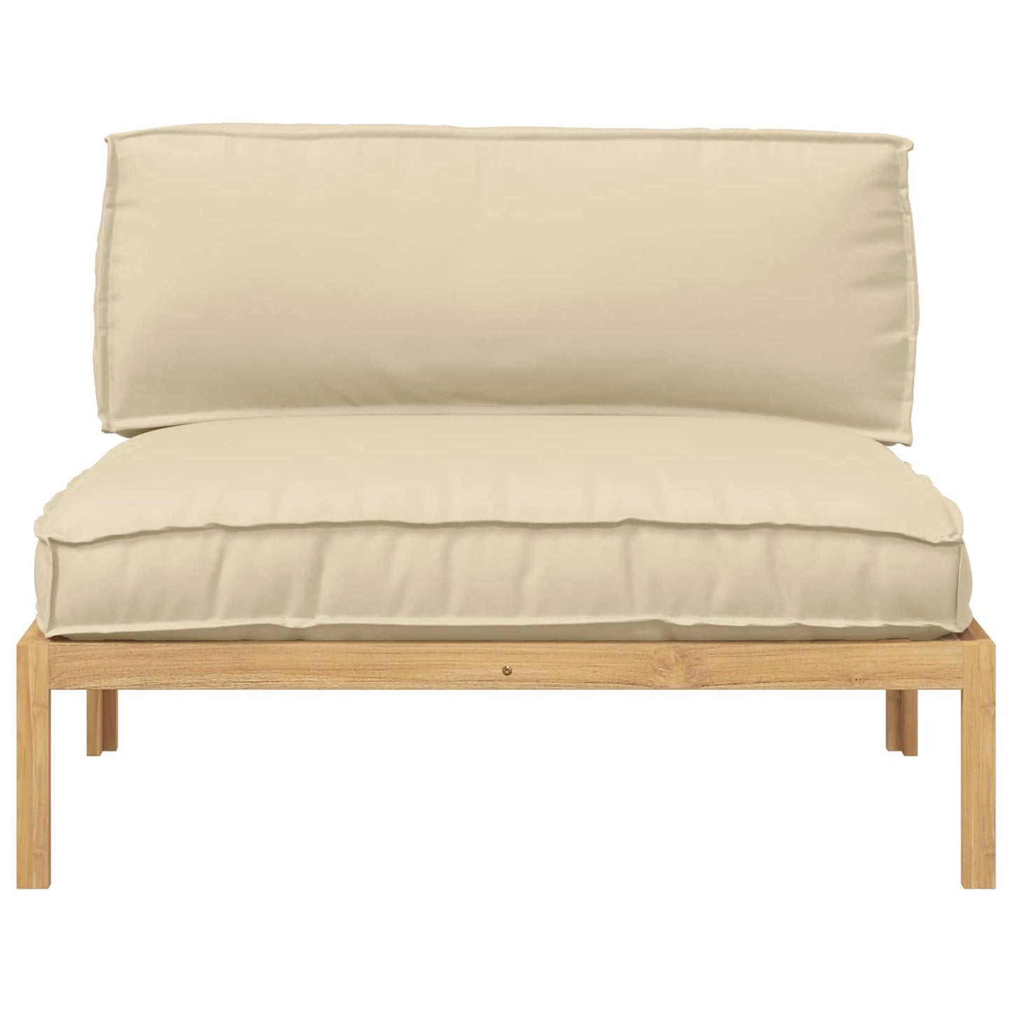 Bankstel met kussen Beige 120 x 92 x 69 cm Massief Acaciahout