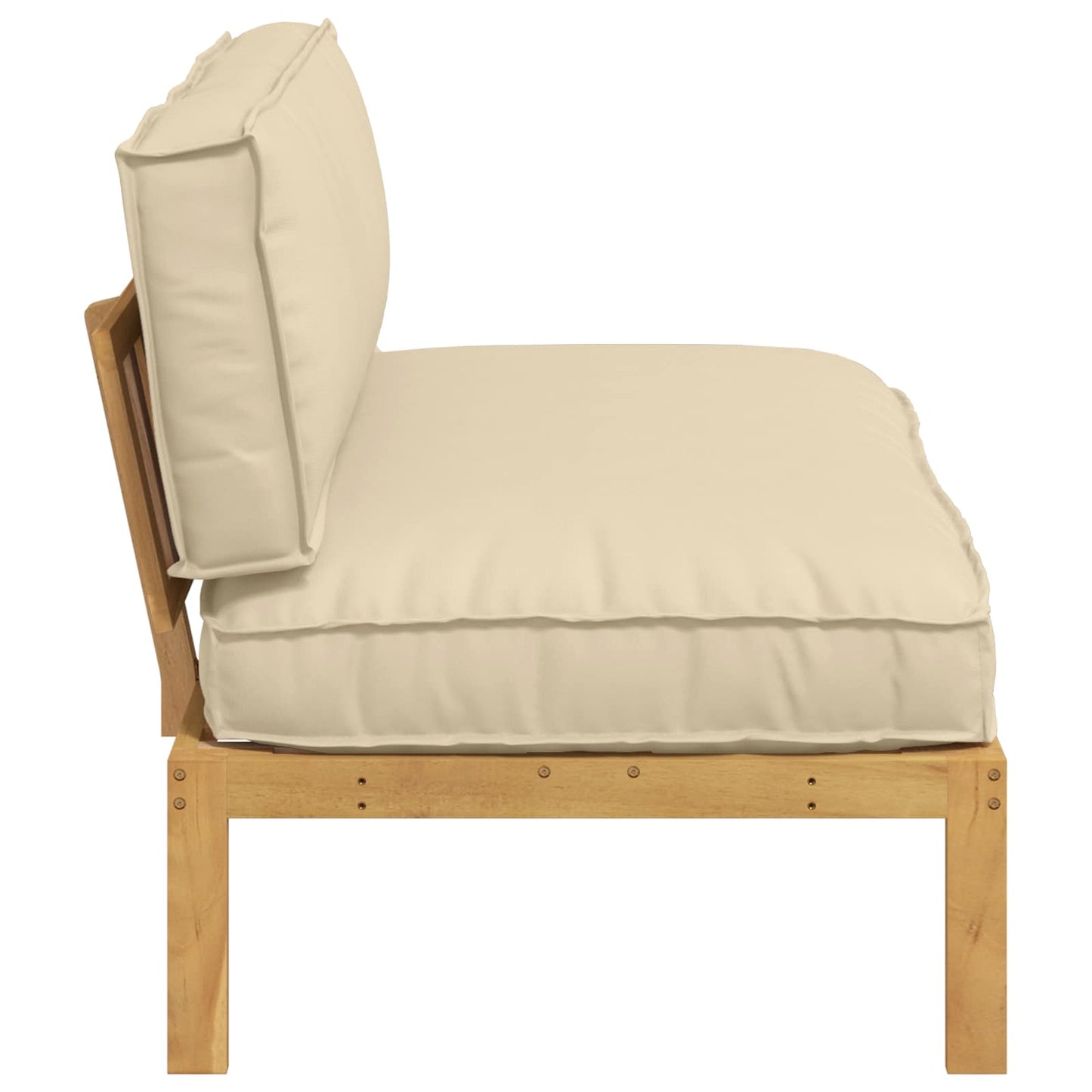 Bankstel met kussen Beige 120 x 92 x 69 cm Massief Acaciahout