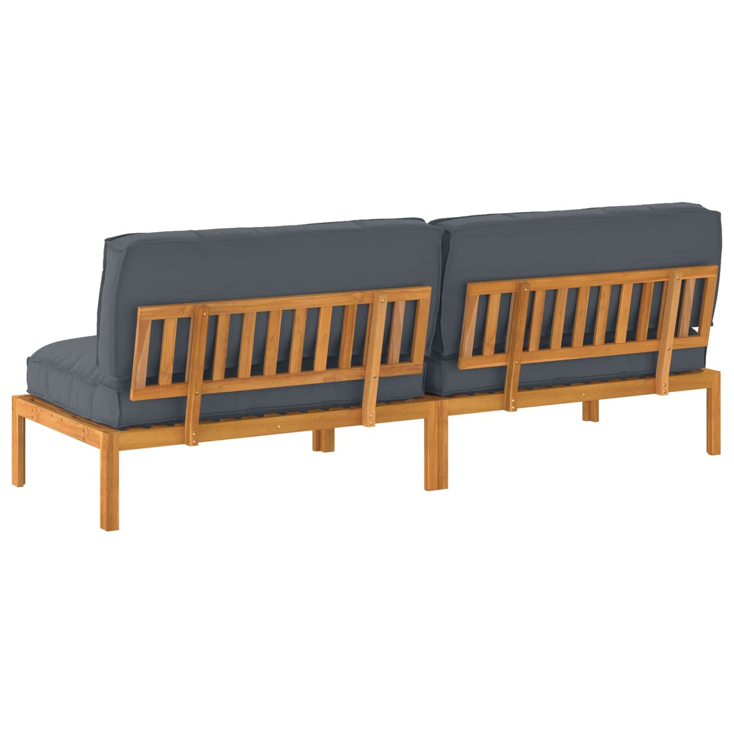 Bankstel met kussen Effen 2 pcs Antraciet Massief Acaciahout is nu te koop bij PeponiXL, paradijselijk wonen!