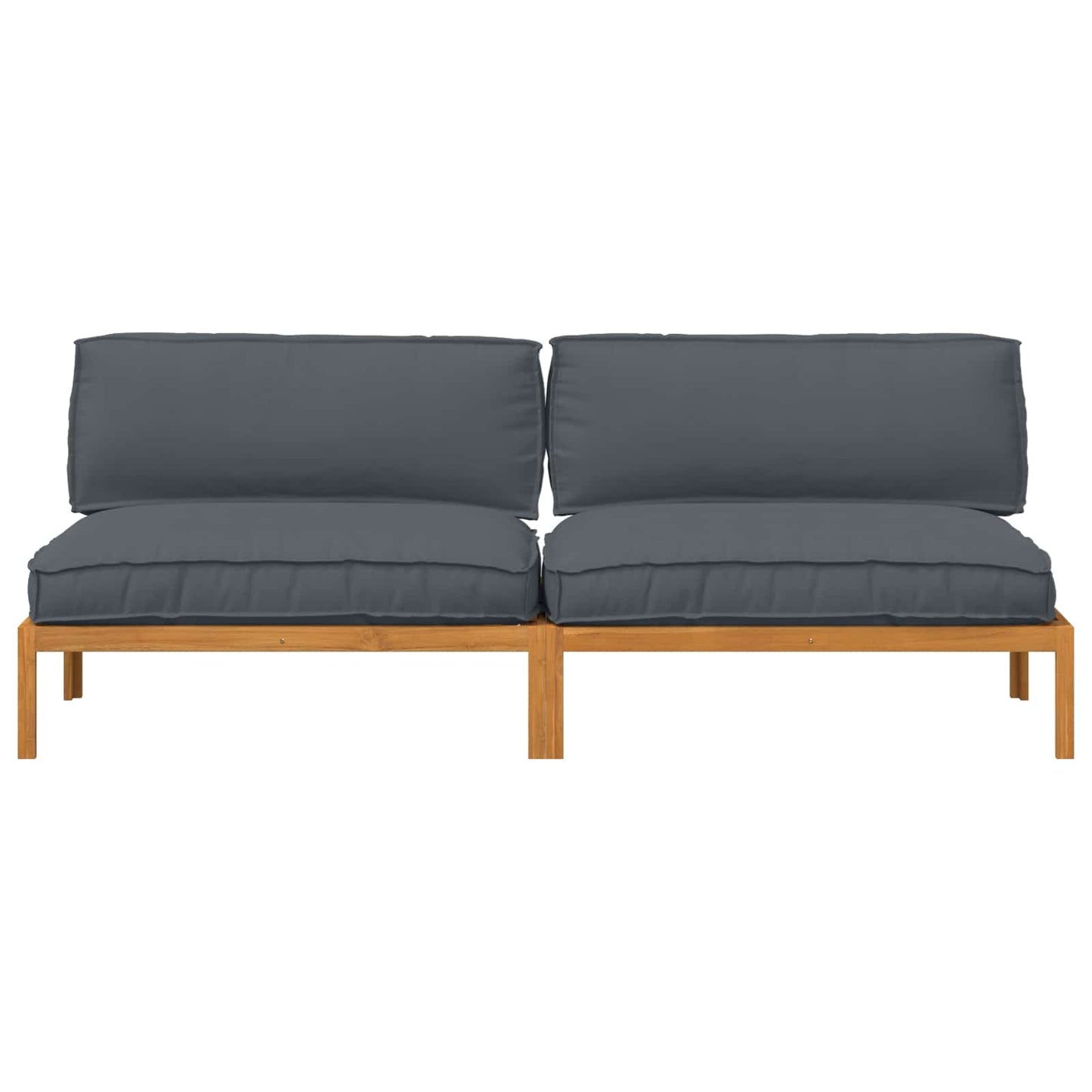 Bankstel met kussen Effen 2 pcs Antraciet Massief Acaciahout is nu te koop bij PeponiXL, paradijselijk wonen!